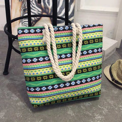 Women's Floral Print Canvas Tote Bag