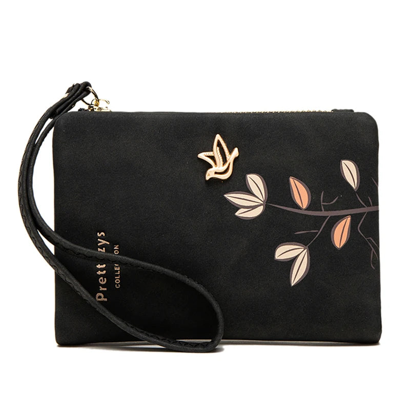 Small Flower Leather Ladies Wallet Soft Female Purse Girl