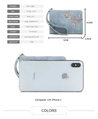 Flower Small Wallet Soft Leather Ladies Purses Short Female