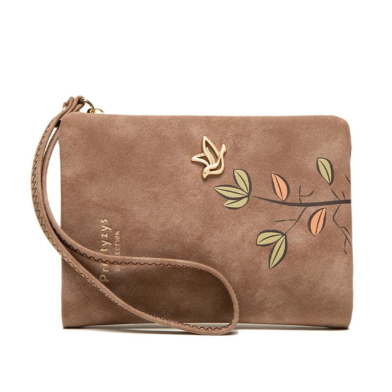 Flower Small Wallet Soft Leather Ladies Purses Short Female