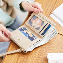Flower Small Wallet Soft Leather Ladies Purses Short Female