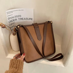 Frosted Pu Women's Shoulder Bag Large Capacity Leather Crossbody Bag