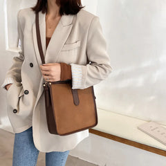 Frosted Pu Women's Shoulder Bag Large Capacity Leather Crossbody Bag