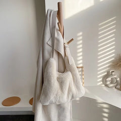 Faux Fur Shoulder Bag for Women Winter Solid Large Capacity Crossbody Bag