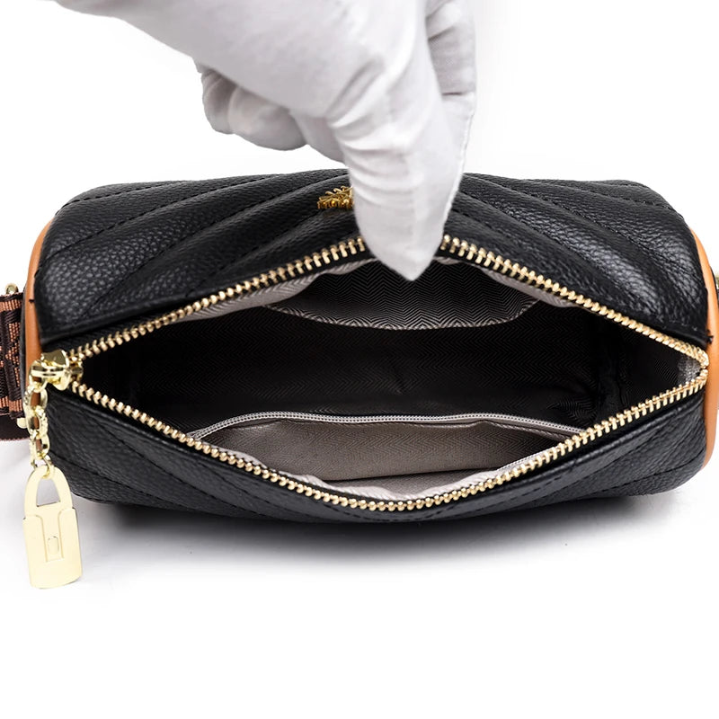 Vintage Cow Leather Crossbody Bag for Women