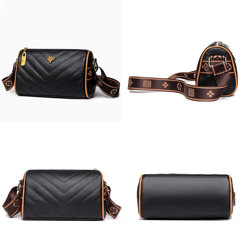 Vintage Cow Leather Crossbody Bag for Women