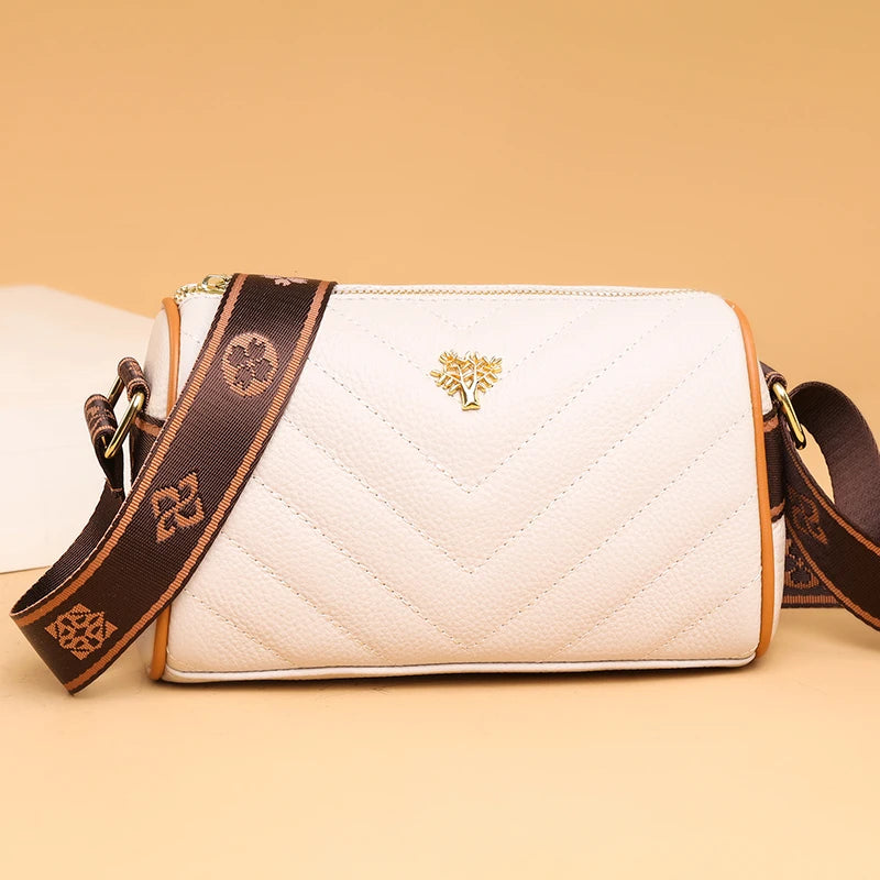 Vintage Cow Leather Crossbody Bag for Women