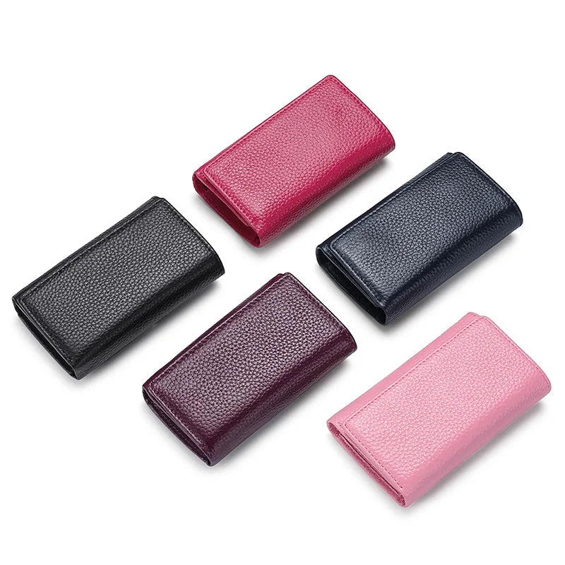 Leather Key Wallet Multifunction Keys Organizer Men Car Key Holder Keychain