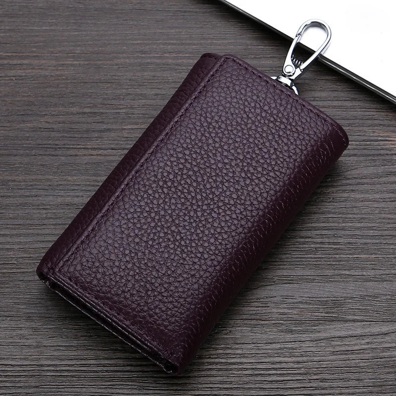 Leather Key Wallet Women Keychain Covers Zipper Key Case Bag 818