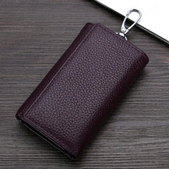 Leather Key Wallet Women Keychain Covers Zipper Key Case Bag 818