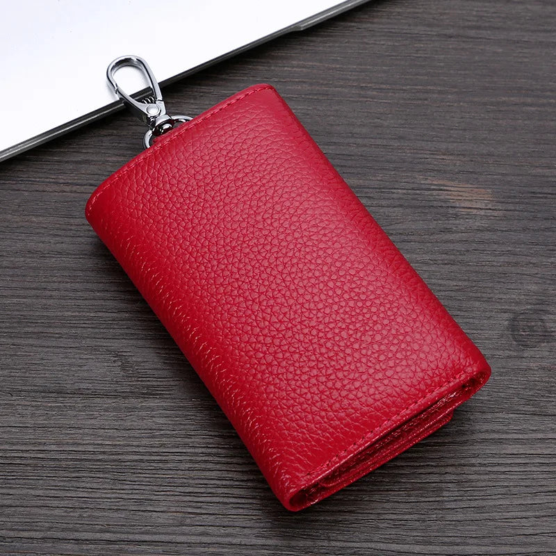 Leather Key Wallet Women Keychain Covers Zipper Key Case Bag 818