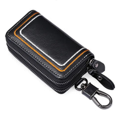 Leather Key Wallets Men Car Key Holders Top Double Zipper Keychain Case Women