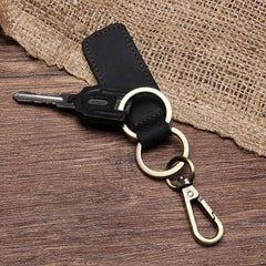 Leather Retro Purse Keychain Car Key Ring Holder Wallet Real Cowhide Keys Clip