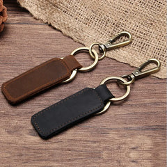 Leather Retro Purse Keychain Car Key Ring Holder Wallet Real Cowhide Keys Clip