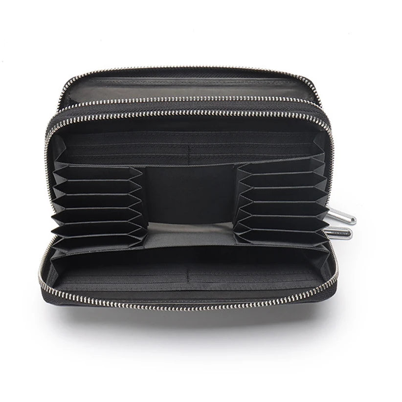 Leather Weave Clutch Bag Long Wallet Lady Cow Leather Women Business Money Bags