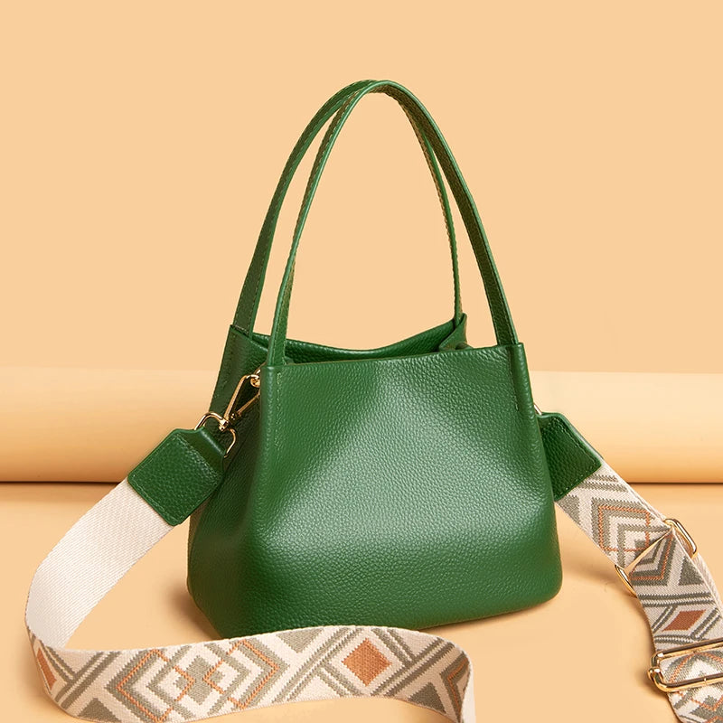 Leather Women Totes Shoulder Bags Cowhide Handbags Small Messenger Sac