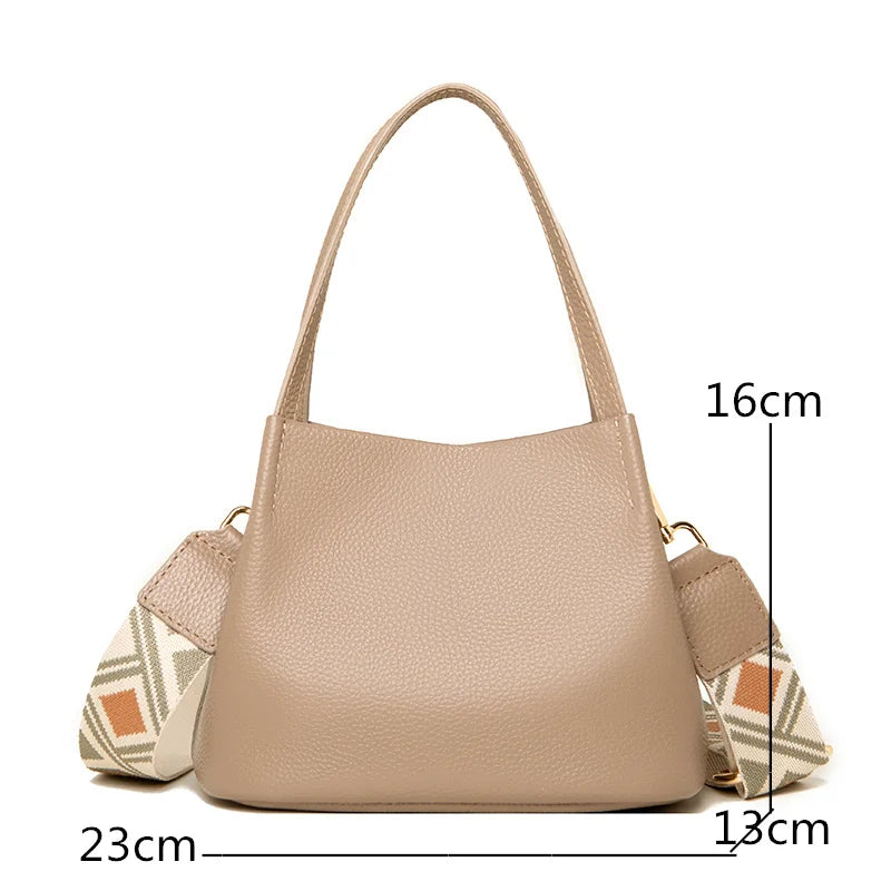 Leather Women Totes Shoulder Bags Cowhide Handbags Small Messenger Sac