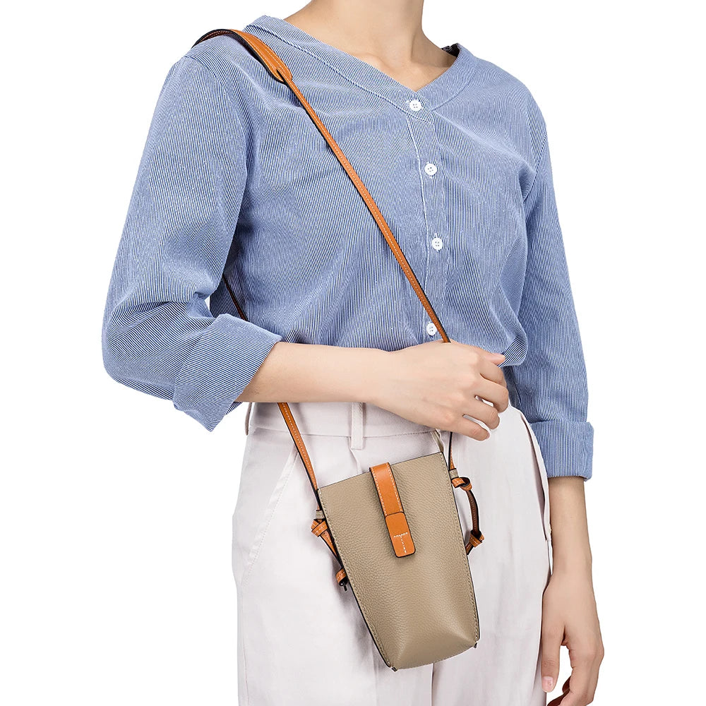 Leather Women's Crossbody Bags Small Mobile Phone Bag Female Mini Shoulder Bag