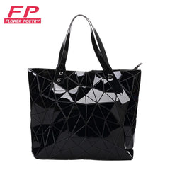 Geometric Women Shoulder Bags Female Folded Plaid Crossbody Messenger Bag