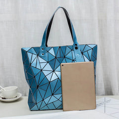 Geometric Women Shoulder Bags Female Folded Plaid Crossbody Messenger Bag