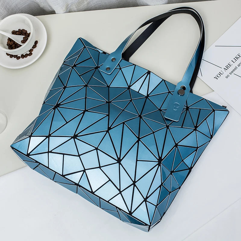 Geometric Women Shoulder Bags Female Folded Plaid Crossbody Messenger Bag