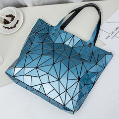 Geometric Women Shoulder Bags Female Folded Plaid Crossbody Messenger Bag