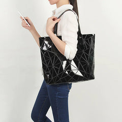 Geometric Women Shoulder Bags Female Folded Plaid Crossbody Messenger Bag