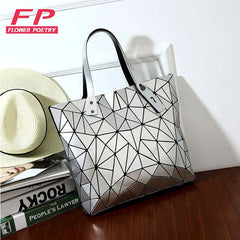Geometric Women Shoulder Bags Female Folded Plaid Crossbody Messenger Bag