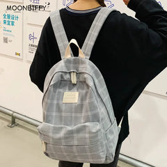 Striped Backpack for Teenage Girls School Book Bag Rucksack