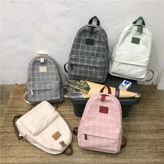 Striped Backpack for Teenage Girls School Book Bag Rucksack