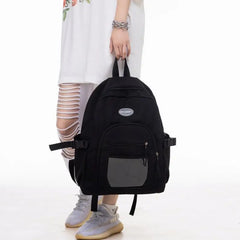Striped School Bag for Girls, Casual Women Backpack, Travel Shoulder Rucksack
