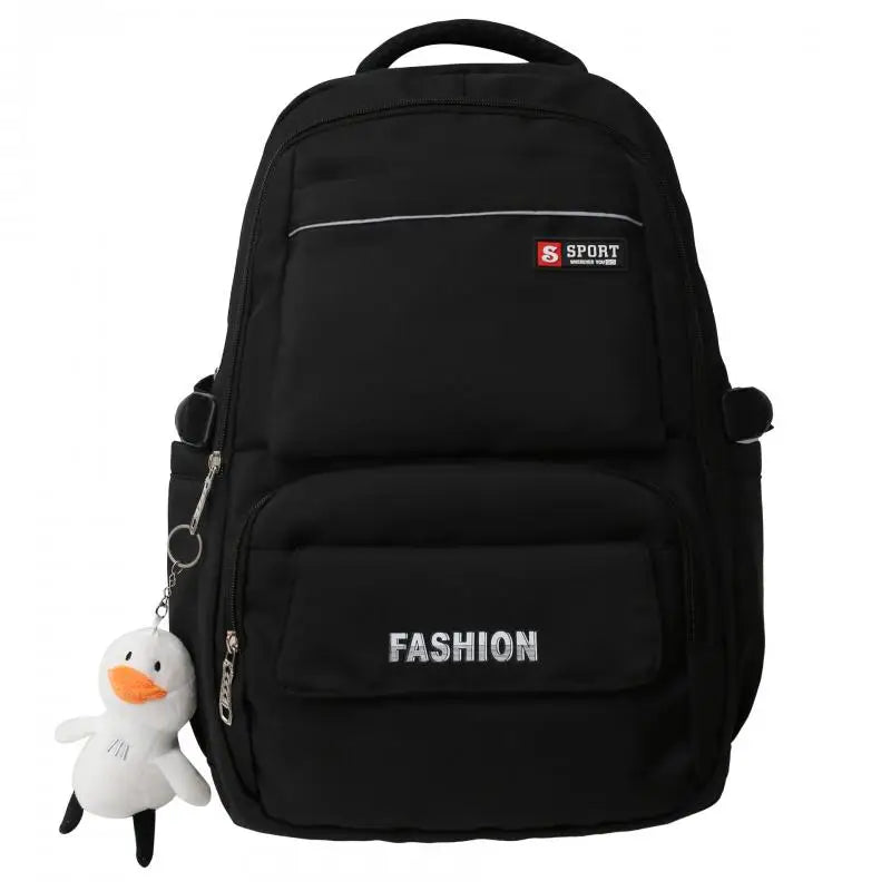 Striped Backpack for Girls Large Capacity Book Bag