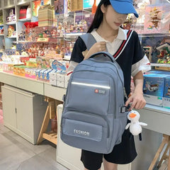 Striped Backpack for Girls Large Capacity Book Bag