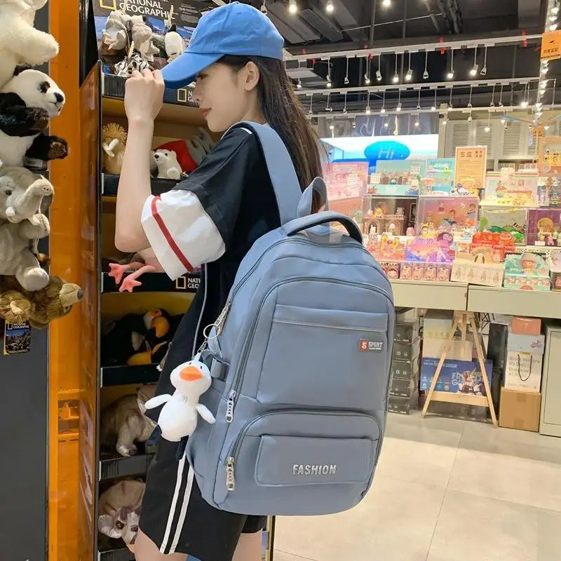 Striped Backpack for Girls Large Capacity Book Bag