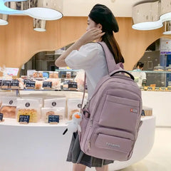 Striped Backpack for Girls Large Capacity Book Bag
