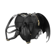 Girl Gothic Backpacks Bat Heart Backpack Lace Material Halloween