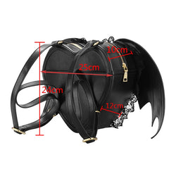 Girl Gothic Backpacks Bat Heart Backpack Lace Material Halloween