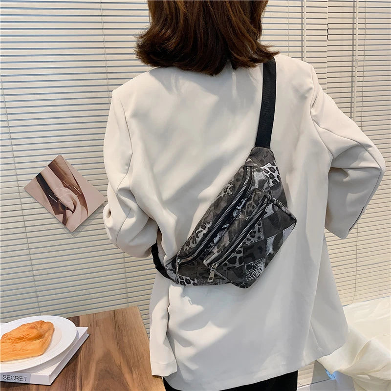 Women's Leather Waist Bag Chest Phone Purse Fanny Pack