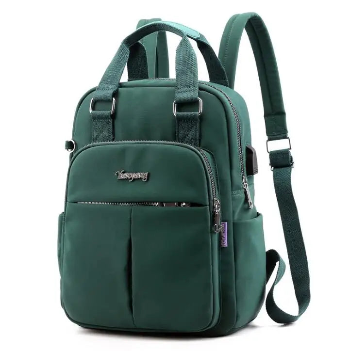 Gray Girl Schoolbag Laptop Backpack for Teenage Girls