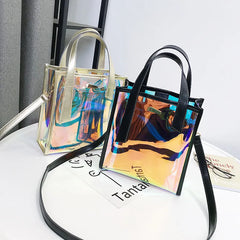 Girl's One Shoulder Transparent Handbag - Colorful Summer Jelly Bag