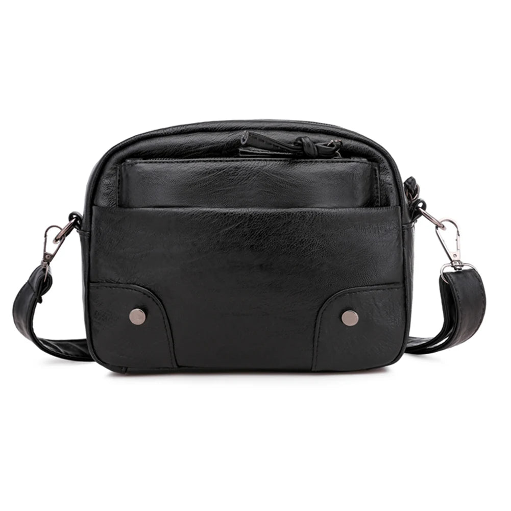 Soft Leather Crossbody Bag for Girls Women Shoulder Handbag Multi-pocket Totes