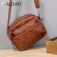 Soft Leather Crossbody Bag for Girls Women Shoulder Handbag Multi-pocket Totes