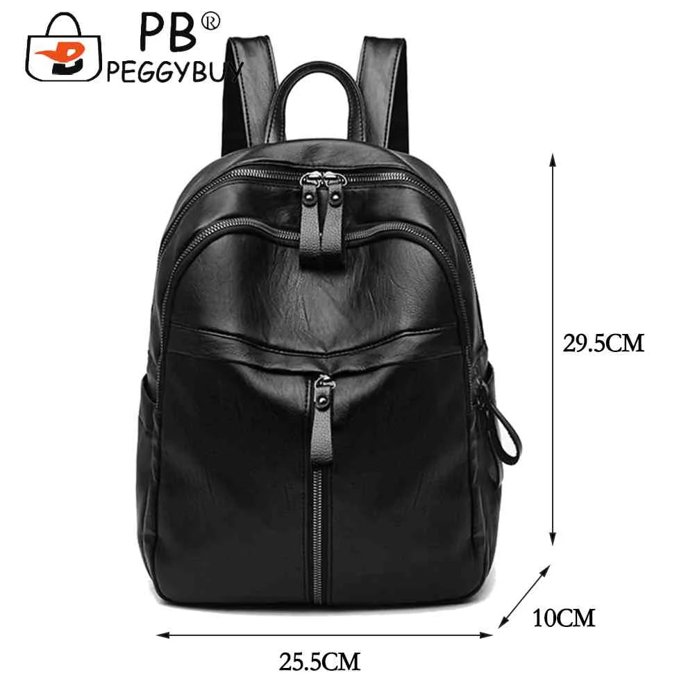 Women PU Leather Shoulder Bag Backpack Travel Schoolbags