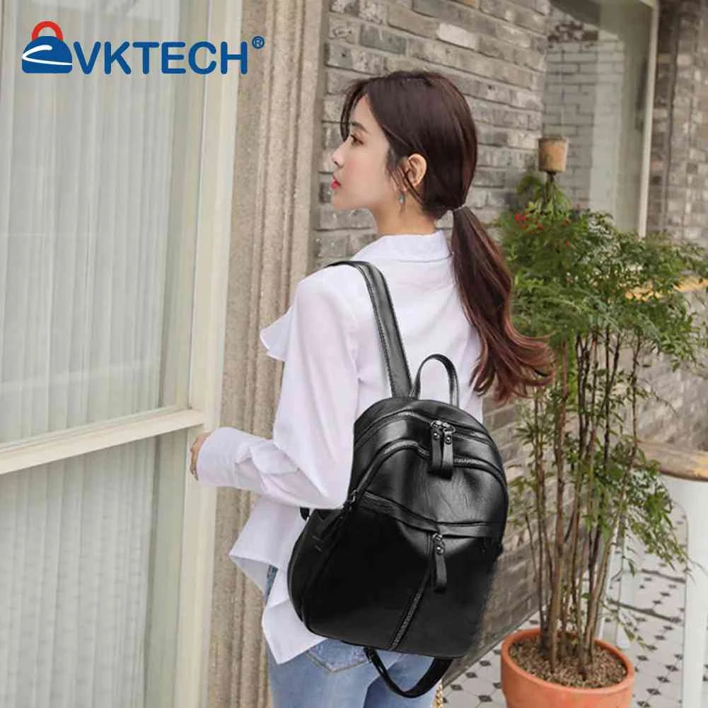Women PU Leather Shoulder Bag Backpack Casual Travel Handbag