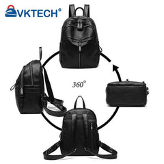 Women PU Leather Shoulder Bag Backpack Casual Travel Handbag