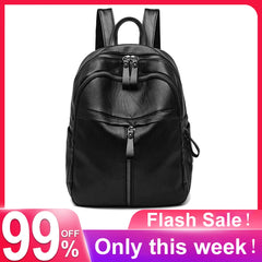 Women PU Leather Shoulder Bag Backpack Large Capacity Handbags