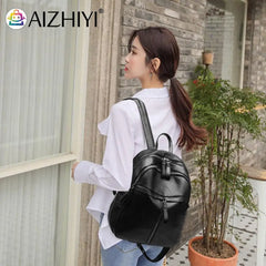 Women PU Leather Shoulder Bag Backpack Large Capacity Handbags