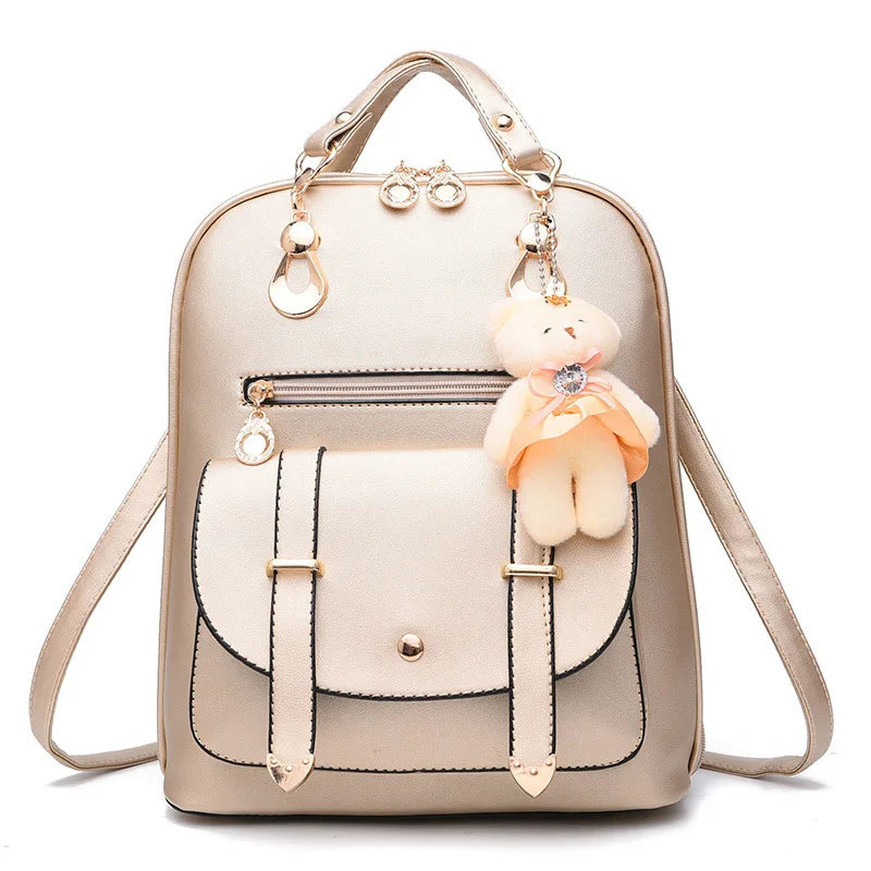 Vintage Leather Backpack for Women Large Bag School Mochila