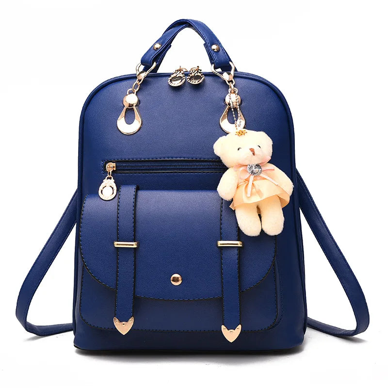 Vintage Leather Backpack for Women Large Bag School Mochila