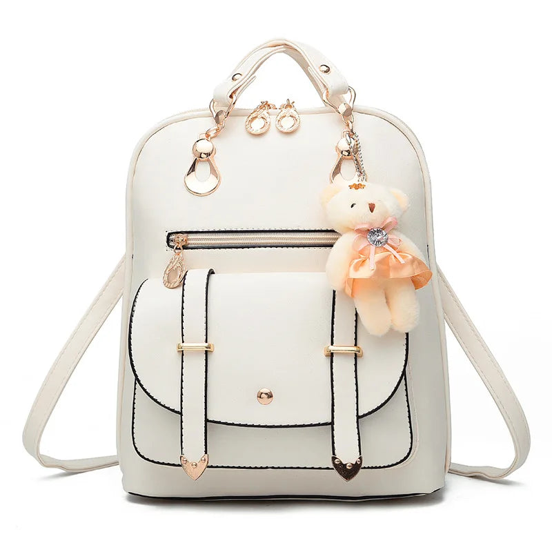 Vintage Leather Backpack for Women Large Bag School Mochila